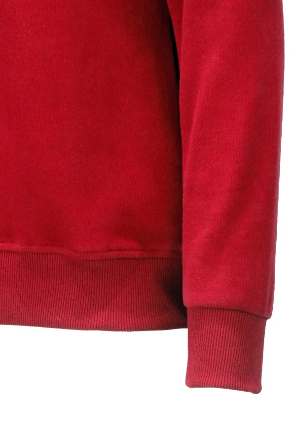 Erkek Standart Fit Yarım Fermuarlı Nar Çiçeği Sweatshirt - 2