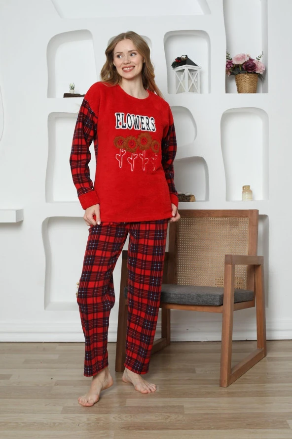 Kadın Peluş Pijama Takımı 21065