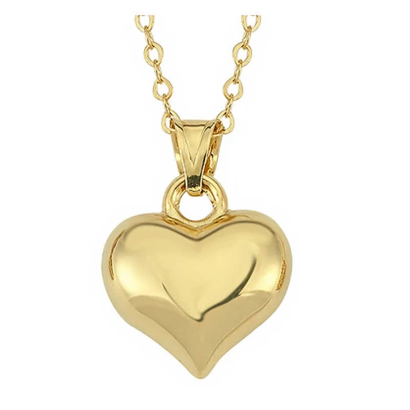 himarry 925 Ayar Gümüş 3 Boyutlu Gold Kalp Kadın Kolye
