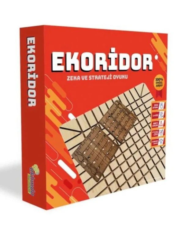 EKoridor Zeka Ve Strateji Oyunu Zeka Oyunu 2-4 Kişi MEB'e Uygun Öğrenme Odaklı Yerli Üretim Ahşap