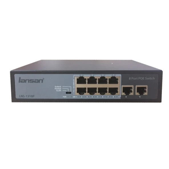 LANSAN LNS-1310P 8 Port 10/100 8x PoE+ , 2x Uplink PoE Switch (96W)