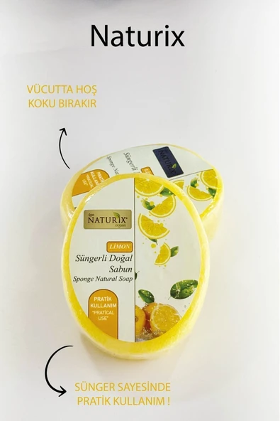 Limon Süngerli Sabun 150 Gr Naturix Doğal Limon Soap - Peeling Etkili Cilt Arındırıcı - 5