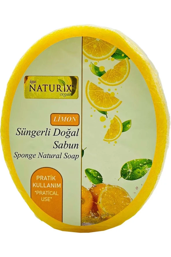Doğal Lemon Soap Peeling Etkili Natural Limon Süngerli Sabun 150 gr
