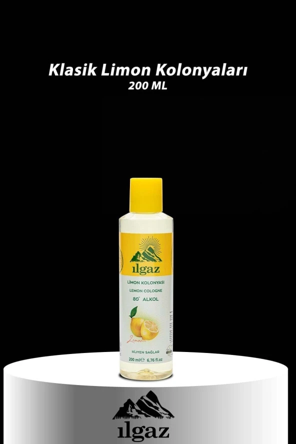 Klasik Limon Kolonyası 200 ml 80 Derece Kolonya Pet Kolonya