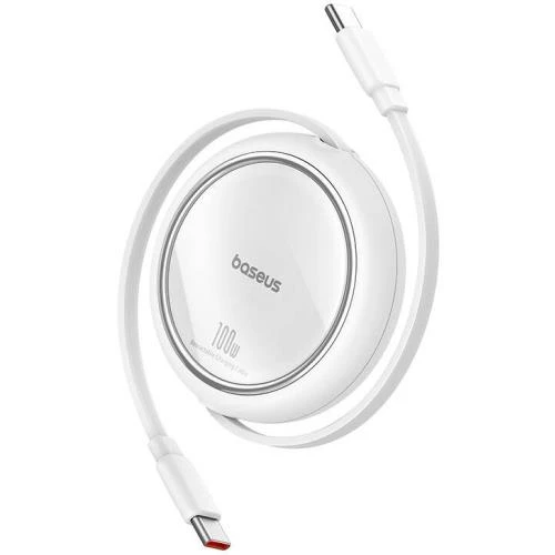 Baseus 100W Süper Hızlı 1 Metre Makaralı Uzayabilen Type C To Type C Şarj ve Data Kablosu, Geri Çekilebilen Karışmaz - 10