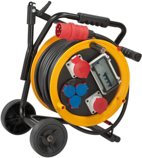 Brennenstuhl Brobusta CEE Girişli IP44 Lisanslı Tekerlikli Dış Mekan Kablo Makarası 30 Metre H07RN-F 5G4 Kablo Kesiti