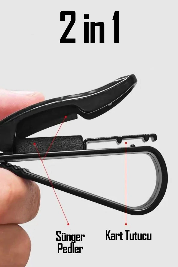 2li Set Araç Park Telefon Numaratörü Güneşlik Kartlıklı Gözlük Tutucu Aparatı Parkmatik Aç Kapa - 5