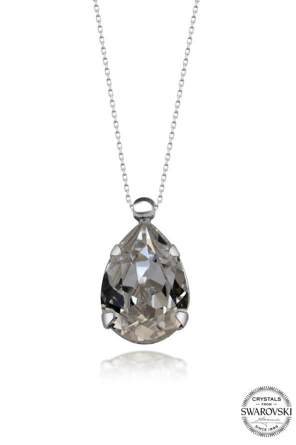 Swarovski Crystal Kadın Damla Gümüş Kolye - 1