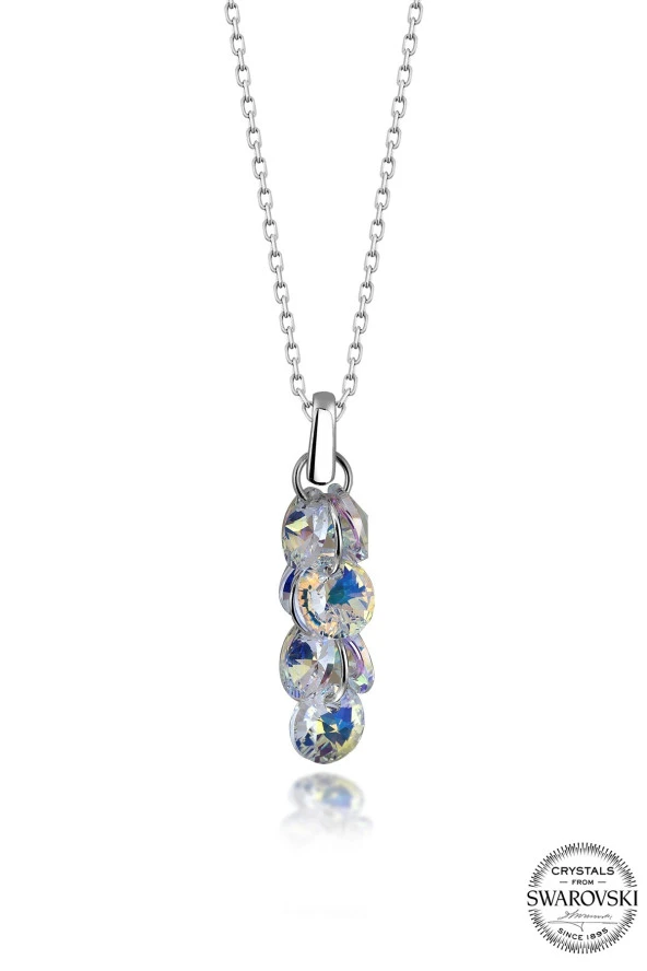 Swarovski Crystal Kadın Pure Shine Salkım Gümüş Kolye - 1