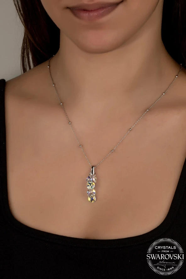 Swarovski Crystal Kadın Pure Shine Salkım Gümüş Kolye - 2