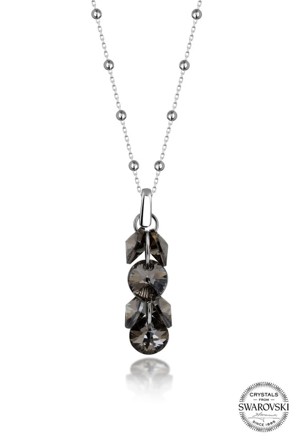 Swarovski Crystal Kadın Green Shine Salkım Gümüş Kolye - 1