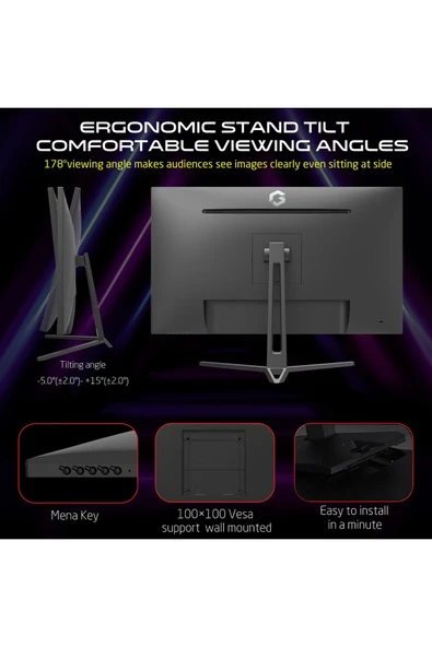 GAMEON 28" IPS 4K UHD 144Hz 2.1 HDMI Siyah Oyuncu Monitörü - 4