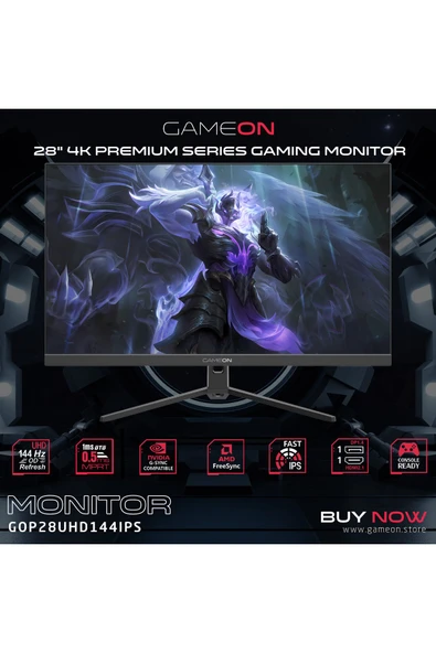 GAMEON 28" IPS 4K UHD 144Hz 2.1 HDMI Siyah Oyuncu Monitörü - 3