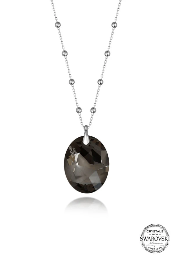 Swarovski Crystal Kadın Oval Jean Paul GAULTTER Tasarım Gümüş Kolye - 2