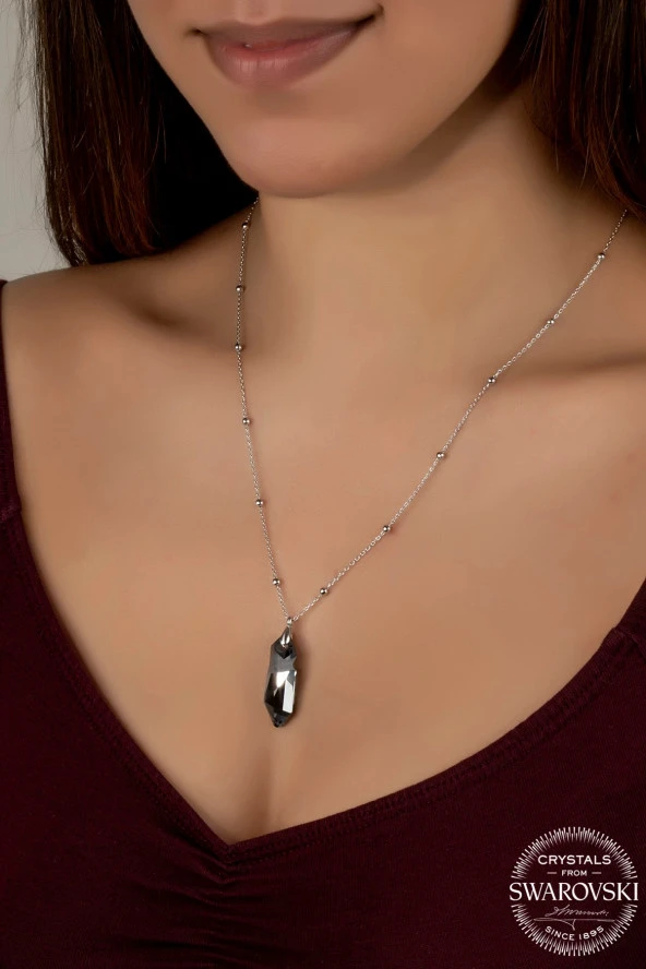 Swarovski Crystal Kadın Jean Paul GAULTTER Tasarım Gümüş Kolye - 2