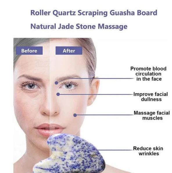 Güzellik Doğal taş Sodalit Yüz Masaj Çakra Cilt Bakım Reiki Kadın - 4