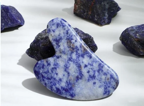 Güzellik Doğal taş Sodalit Yüz Masaj Çakra Cilt Bakım Reiki Kadın - 8