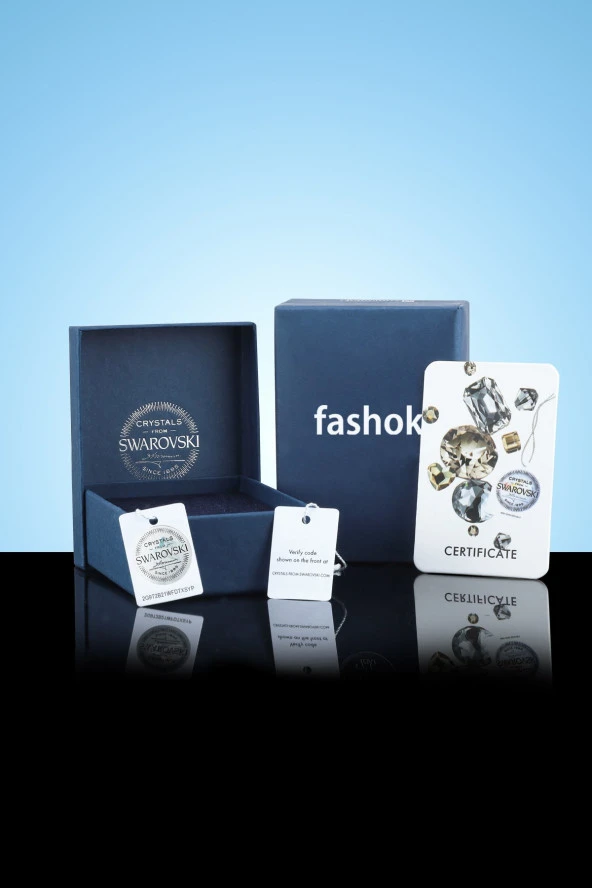 Swarovski Crystal Kadın Pırlanta Montür Rose Gümüş Kolye - 3