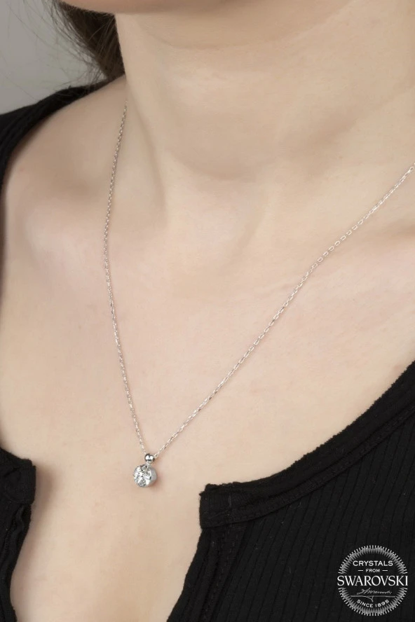 Swarovski Crystal Kadın Büyük SS Gümüş Kolye
