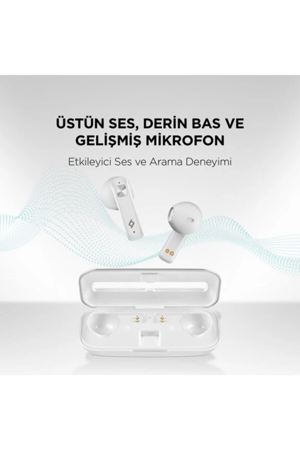 Ttec Airbeat Ultraslim Gerçek Kablosuz Tws Bluetooth Kulaklık Beyaz - Resim 2