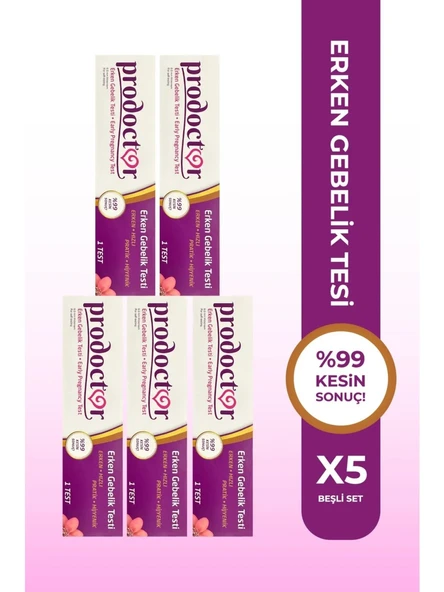 Prodoctor Pratik Erken Gebelik Testi 5'Li PAKET (SKT:01/2027) ürün görseli 1