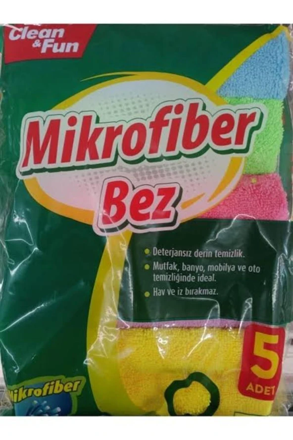 CLEAN & FUN Mikrofiber 5'Li Temizlik Bezi