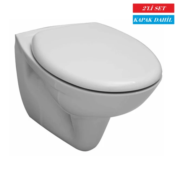 Serel Basic Asma Klozet+Serel Gediz Duroplast Metal Menteşeli Klozet Kapağı ürün görseli 1