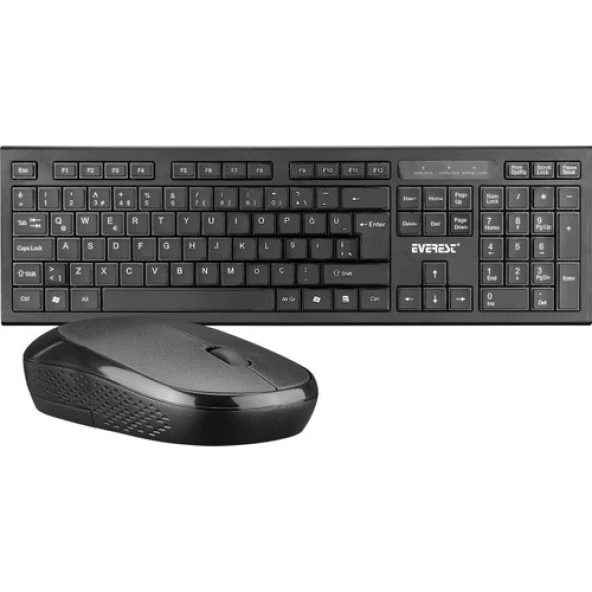 EVEREST KM-6121 SİYAH KABLOSUZ Q SLİM KLAVYE + MOUSE SET