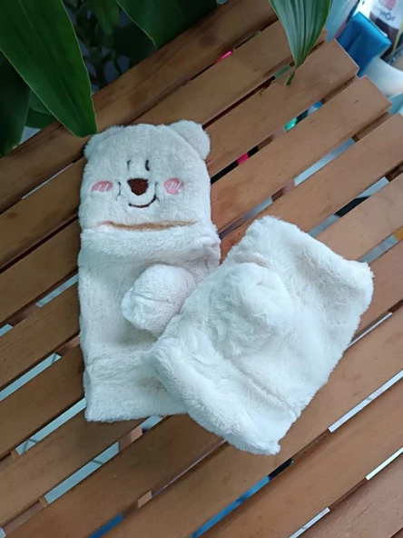 Peluş Tüylü Yetişkin Çocuk Uyumlu Eldiven - 6
