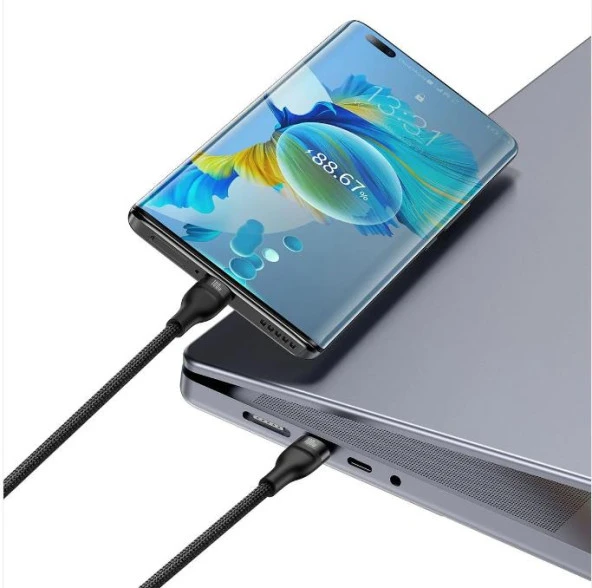 Baseus Super Şarj 150Cm 2in1 100W Type-C Şarj Kablosu Laptop Macbook Şarj Nintendo Switch Şarj Kablo - 5