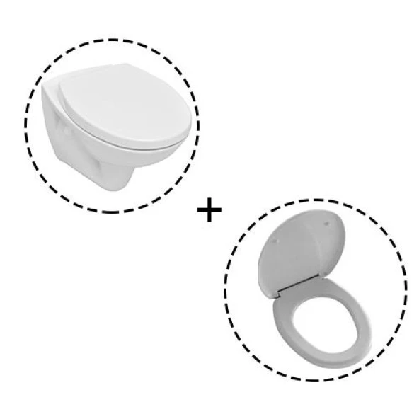 Serel Basic 52 cm Asma Klozet+Serel Fulya Akdeniz Thermoplast Klozet Kapağı - 2