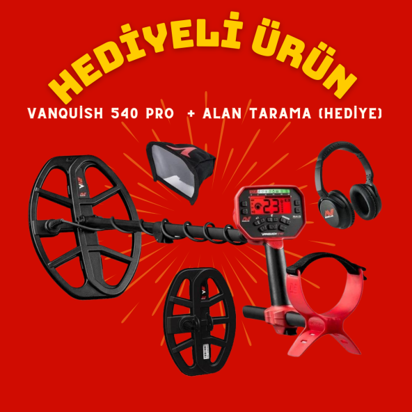 Minelab Vanquish 540 PRO Dedektör + Hediye Alan Tarama