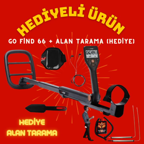 Minelab Go Find 66 Define Dedektörü + Hediye Alan Tarama