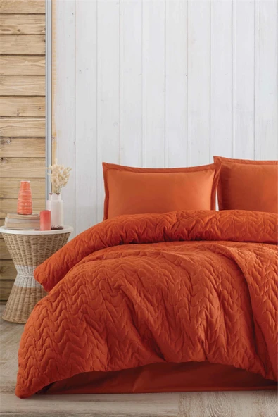 Clasy Ranforce Dört Mevsim Çift Kişilik Set  Atana V2 Oranj - 3