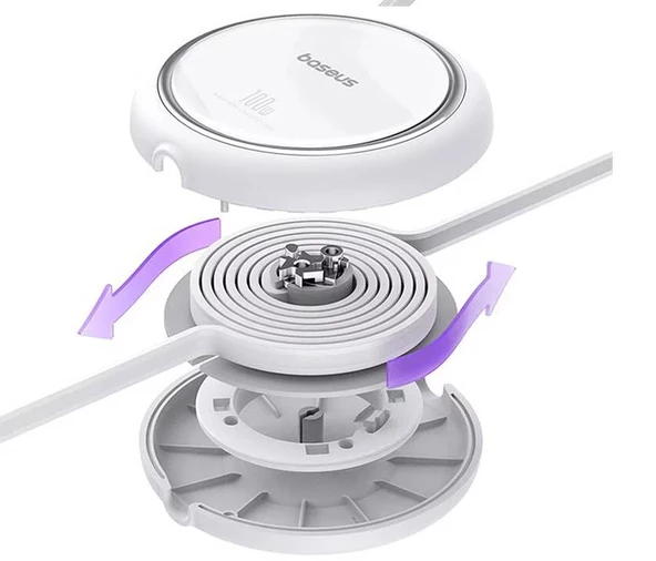 Baseus Super Şarj Makaralı 1Mt 100W Type-C Şarj Kablo Laptop Macbook Şarj iPhone 15 15 Pro Max Şarj - 7