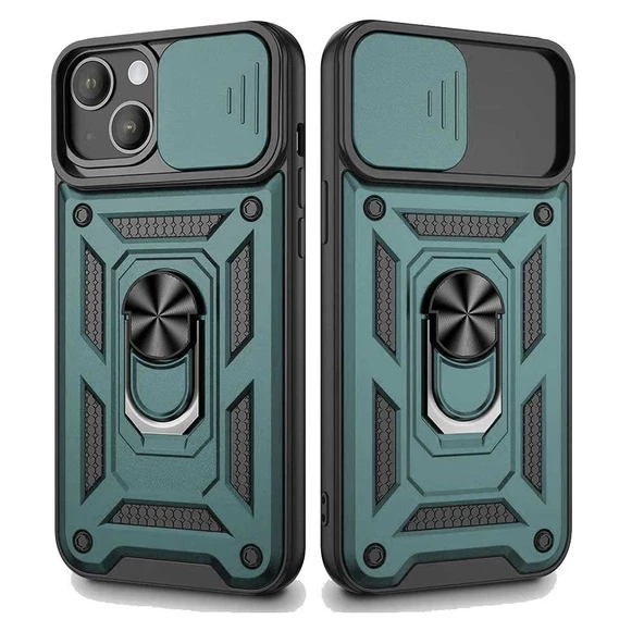 Apple iPhone 13 Uyumlu Kızaklı Kamera Korumalı Tank Kılıf ürün görseli 1