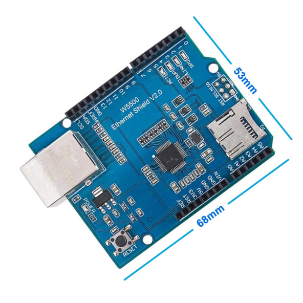 Arduino Ethernet Shield Wiznet W5500 3.3V SPI TCP/IP UDP Network Ağ Lan Haberleşme İnternet Iot - 1