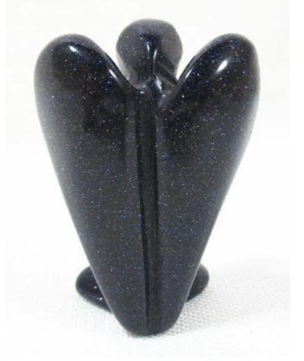 Mini 3.5 cm Mavi Goldstone Koruyucu Melek Reiki Çakra Enerji Ev Dekor - 2