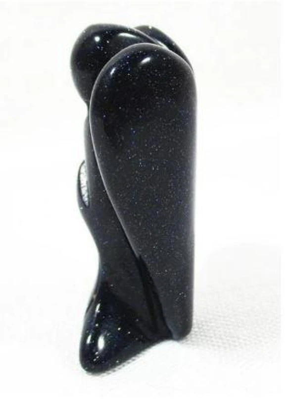 Mini 3.5 cm  Mavi Goldstone Koruyucu Melek Reiki Çakra Enerji Ev Dekor - 3