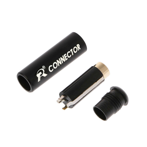 3.5mm Dişi Ses Soket Kutusu 4 Tel Kutuplu Aluminyum Jack Altın Kaplama Stereo Kulaklık - 5