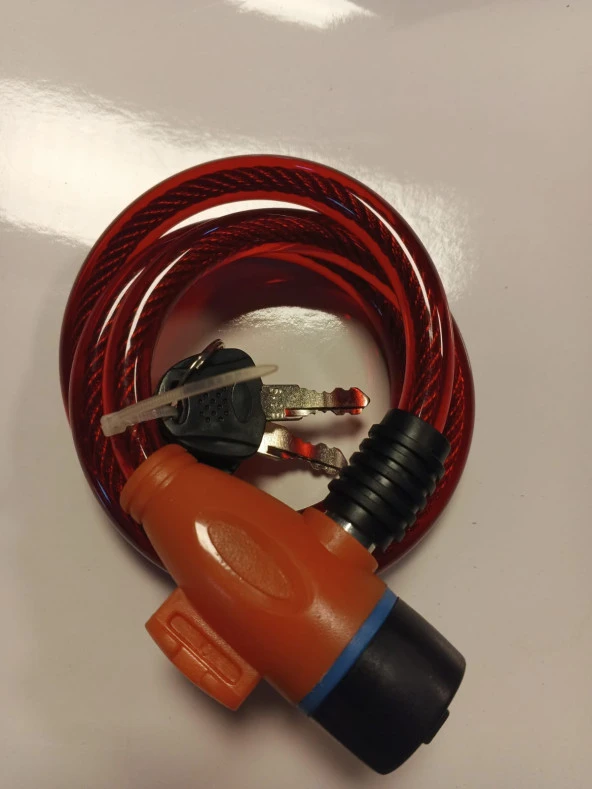 Bisiklet Kilidi 12x80 Anahtarlı Kırmızı ZL 87116 ürün görseli 1