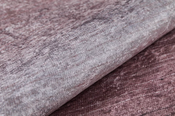Modern Pembe Dijital Baskı Hipoalerjenik Kaymaz Taban Halı Yolluk HA146 - 2