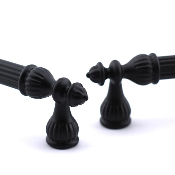 Şah Kulp Mobilya Mutfak Dolabı Çekmece Dolap Kulpları Kapak Kulpu Kulbu Siyah 192 mm Metal - Resim 2