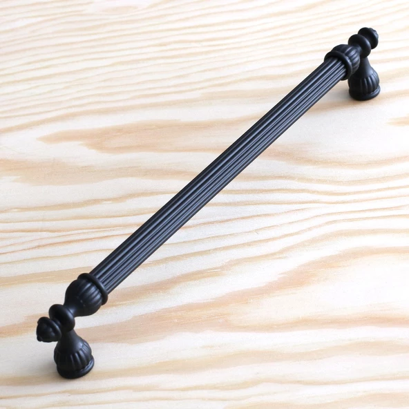Şah Kulp Mobilya Mutfak Dolabı Çekmece Dolap Kulpları Kapak Kulpu Kulbu Siyah (224 MM-22.4 CM) Metal - 8