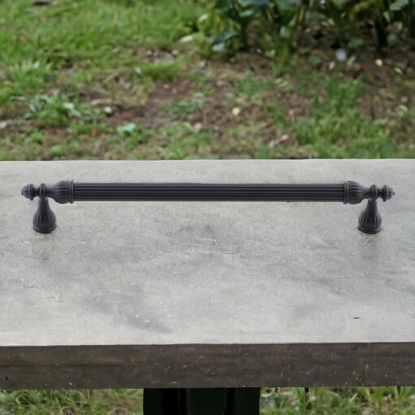 Şah Kulp Mobilya Mutfak Dolabı Çekmece Dolap Kulpları Kapak Kulpu Kulbu Siyah (224 MM-22.4 CM) Metal - 7
