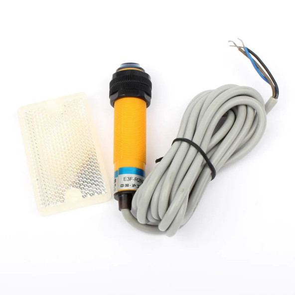 E3F-R2N2 Reflektörlü Ir Kızılötesi Mesafe Sensör NPN NC İnfrared Optik 2 Metre Engel Cisim - 6