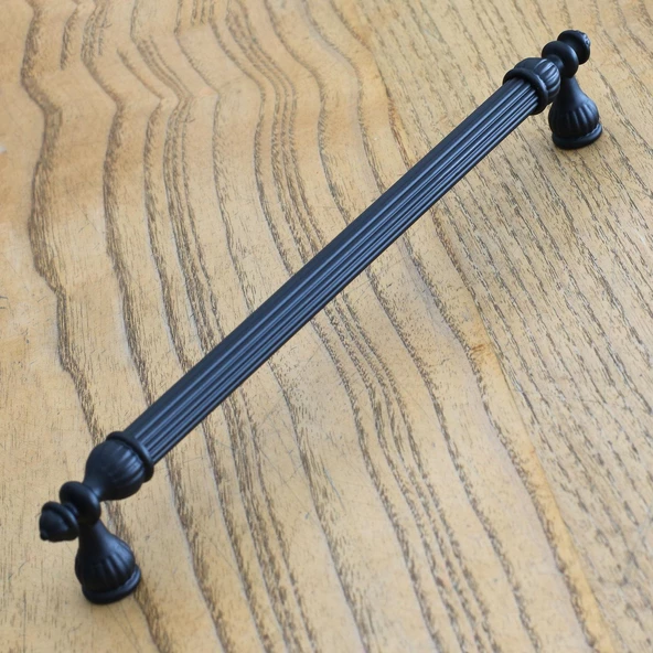Şah Kulp Mobilya Mutfak Dolabı Çekmece Dolap Kulpları Kapak Kulpu Kulbu Siyah (224 MM-22.4 CM) Metal - 3
