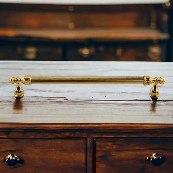 Şah Kulp Mobilya Mutfak Dolabı Çekmece Dolap Kulpları Kapak Kulpu Kulbu Gold Altın 224 mm Metal - 8