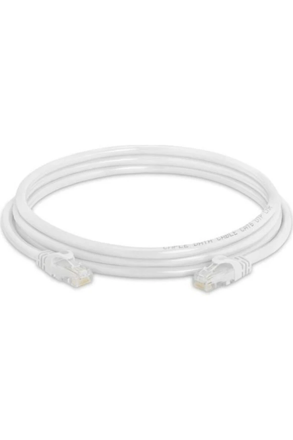 Bakır Patch Kablo Cat6a Utp 3mt Lszh White Patch Cord Korumasız 2 Yıl Garantili 2 Adet