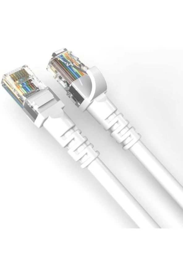 Bakır Patch Kablo Cat6a Utp 3mt Lszh White Patch Cord Korumasız 2 Yıl Garantili 2 Adet - 2